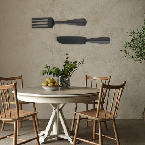 Red Barrel Studio® 2 Piece Kitchen Knife and Fork Wall Décor Set